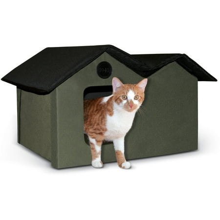 K&H Outdoor Heated Kitty House, Extra-Wide (Heated or (Best Outdoor Cat House)