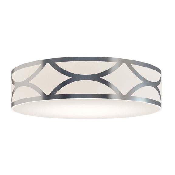 LAKF30LAJUDNP AFX Lake - 60W 1 LED Flush Mount In Contemporary Style-7 Inches Tall and 30 Inches Wide-Painted Nickel Finish