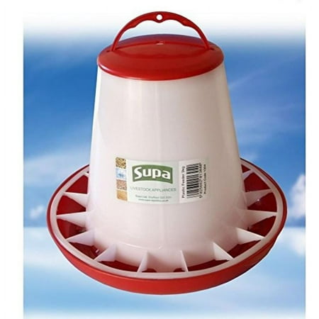 6.6 lb Red & White Poultry Feeder