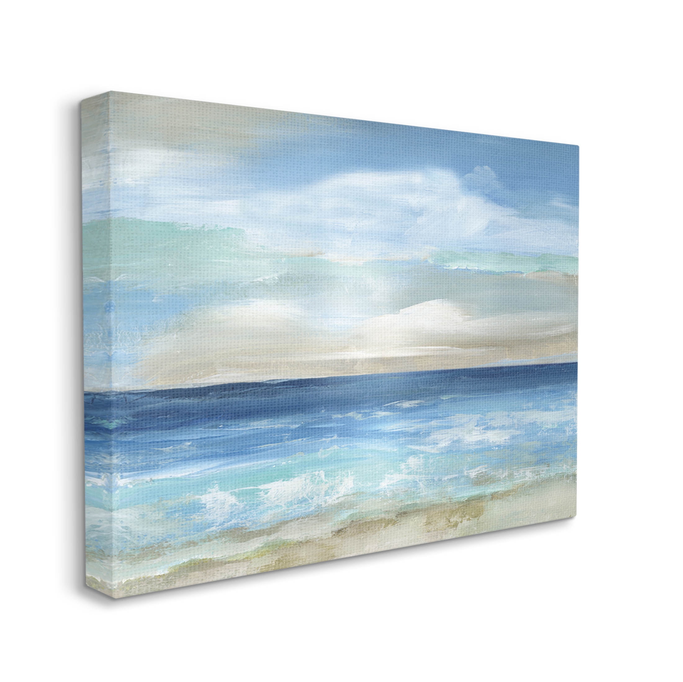 Stupell Industries Crashing Ocean Ripples Scenery Painting Gallery Wrapped Canvas Print Wall Art, Design by Nan