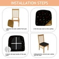 thumbnail image 4 of Black Christmas Star Seat Covers for Dining Room Chairs Set Of 4,Stretch Printed Washable Chair Seat Cover with Elastic Ties and Button,Removable Waterproof Couch Cushion Covers, 4 of 6