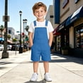 thumbnail image 6 of LIIPEE Girls Suspender Shorts Casual Summer Solid Color Elastic Waist Loose Fit Beach Party Children Pockets Fashion Versatile Comfortable Cute Shorts,10-11 Years, 6 of 9
