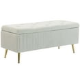 thumbnail image 1 of HOMCOM Storage Ottoman Bench with Steel Legs, 43 Inch Large Storage Chest, 1 of 10