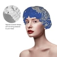 thumbnail image 4 of YFYANG Women's Double Waterproof Shower Cap, Blue Love Heart Reusable Hair Cap for All Hair Styles and Head Sizes, 4 of 9