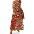 thumbnail image 1 of Vestido largo con estampado étnico africano, estilo abstracto, estilo bohemio, con tirantes, talla grande 3XL y 4XL, 1 of 7