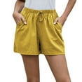 thumbnail image 2 of Viikei Womens Shorts Clearance Shorts for Women Plus Size Women's Shorts Pull on Solid High Waist Cotton Linen Shorts Pants Casual Beach Shorts, 2 of 9