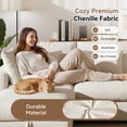 thumbnail image 4 of BedLuxury 110" Large Modular Sectional Cloud Sofa with Removable Storage Ottoman, Extra Deep Seat Couch, Living Room Furniture, Chenille Beige, 4 of 11