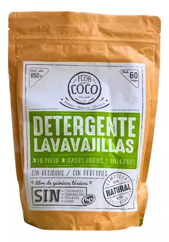 Detergente Lavavajillas Hipoalergénico Flor De Coco Polvo 850g
