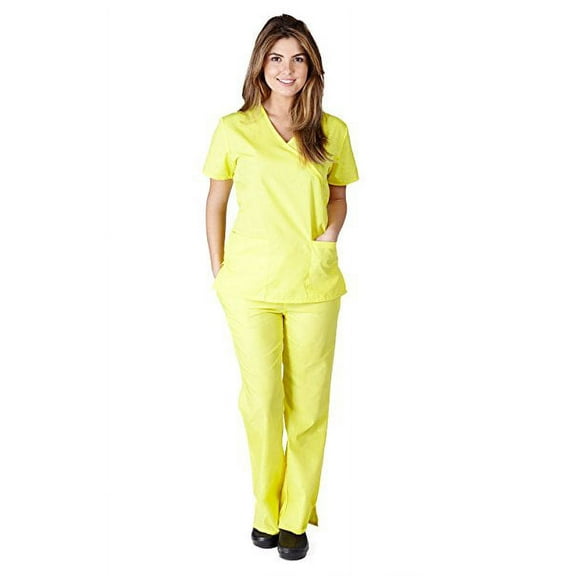Natural Uniforms Women's Mock Wrap Tie Back Scrub Set, Style MM001