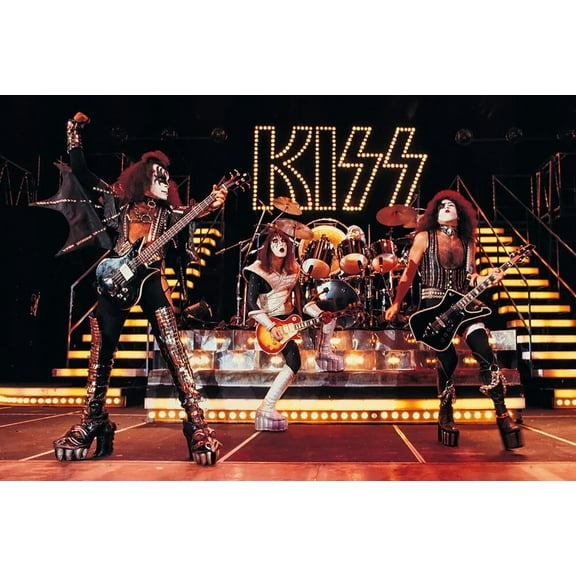 BUY ART FOR LESS Officially Licensed Kiss Live On Stage 36 x 24 Inch Art Poster - Decorative Print - Poster Paper - Ready to Frame