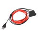 thumbnail image 1 of 1 Metro/3pies Coche Interior USB EL Cable Cadena Tira Roja Fría Luz Juego, 1 of 1
