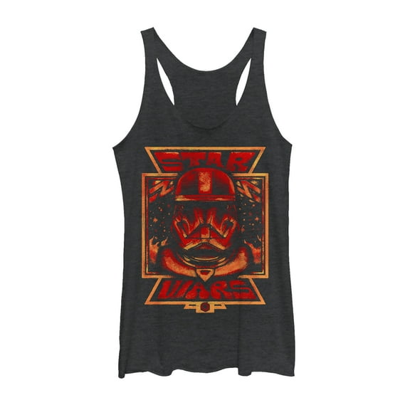 Women's Star Wars: The Rise of Skywalker Artistic Sith Trooper Racerback Tank Top Black Heather Large