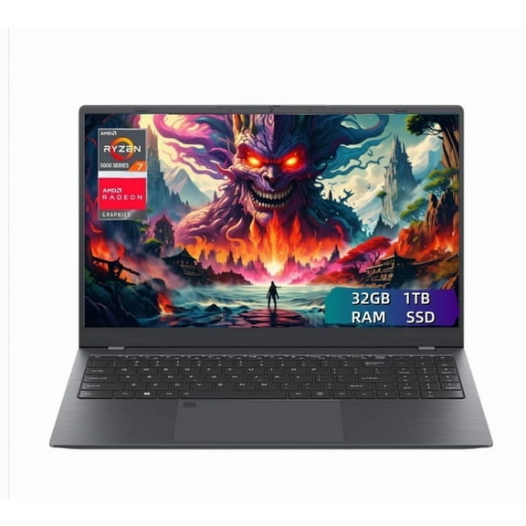 Laptop ,Gaming Laptop 15.6 FHD , AMD Ryzen 7 5825U, 32GB RAM, 1TB SSD, Windows 11PRO, Graphite, Backlit KB, Gray