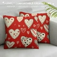 thumbnail image 3 of JEUXUS  Valentine's Day Pillow Covers  White Hearts Decor Red Throw Pillow Covers Valentine's Day Cushion Case Decoration for Sofa Couch, 3 of 5