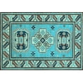 thumbnail image 1 of Ahgly Company Indoor Rectangle Geometric Light Blue Traditional Area Rugs, 2' x 3', 1 of 4