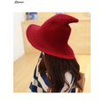 thumbnail image 6 of Spencer Red Steeple Wool Big Brimmed Pointed Witch Hat Halloween Costume Accessory, 6 of 7