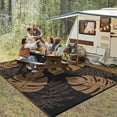 thumbnail image 3 of EastVita 8 X 10 ft Plastic Black Brown Rectangular Beach Front Porches Patio Picnic RV Camping Garage Wide Leaves Modern Area Rug, 3 of 8