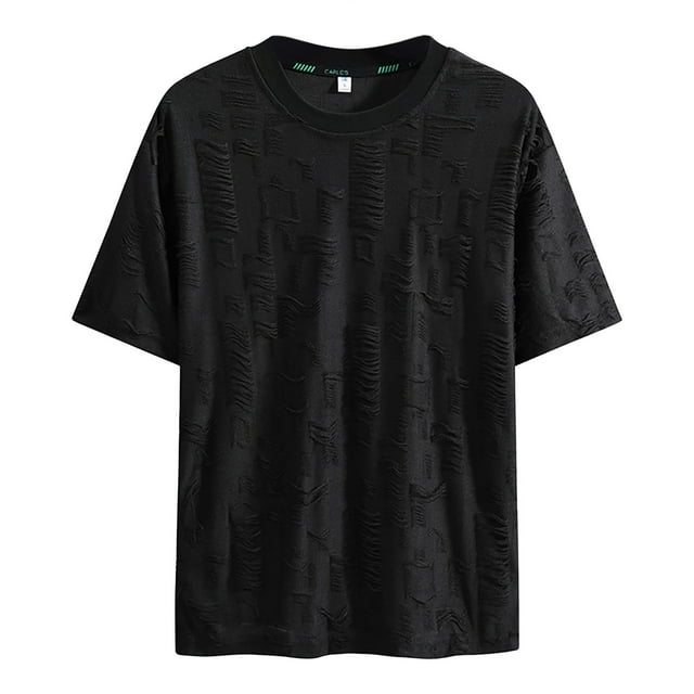 Hiiyo Men's Distressed Ripped T-Shirt Short Sleeve Crew Neck T Shirt Summer Daily Tshirt