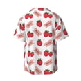 thumbnail image 2 of Xecao offers the Strawberry for Men's Casual Short-sleeved Shirt, a button-up collared shirt with a pocket, perfect for beach vacations and yacht travel in the 3X-Large size., 2 of 7