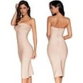 thumbnail image 3 of Women's Midi Cocktail Dresses Strapless Bandage Bodycon Dress Wedding Party Dress, 3 of 4