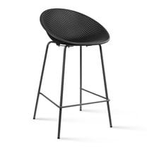 2xhome Mid-Century Modern BarStool Metal Frame with Breathable Perforated Egg Shaped Seat for Indoor/Outdoor Use, Set of 1, 1 piece