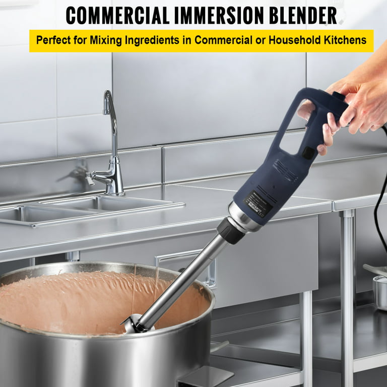 VONCI 500W Commercial Immersion Blender, 15.7 SUS 304 Removable Shaft,  Heavy Duty Power Hand Mixer with Variable Speed 6000-20000RPM, Professional