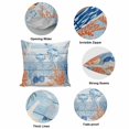 thumbnail image 6 of Throw Pillow Covers, Blue Coastal Jellyfish 16x16 Pillow Covers for Couch/Sofa/Bed, Nautical Marine Life Botanical Leaf Decorative Square Linen Cushion Pillowcase for Home Decor, 6 of 9