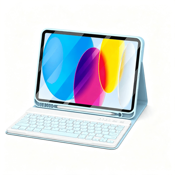 KUMEE Keyboard Case for Ipad 11Th/10Th Gen 11 Inch & 10.9 Inch, Light Blue | Detachable Bluetooth Keyboard Case with Pencil Holder, Compatible with Ipad 11 A16 2025 & Ipad 10Th Gen 10.9 Inch 2022