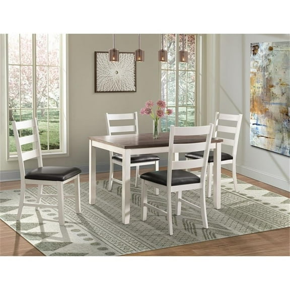Bowery Hill Brown 5PC Dining Set in Brown