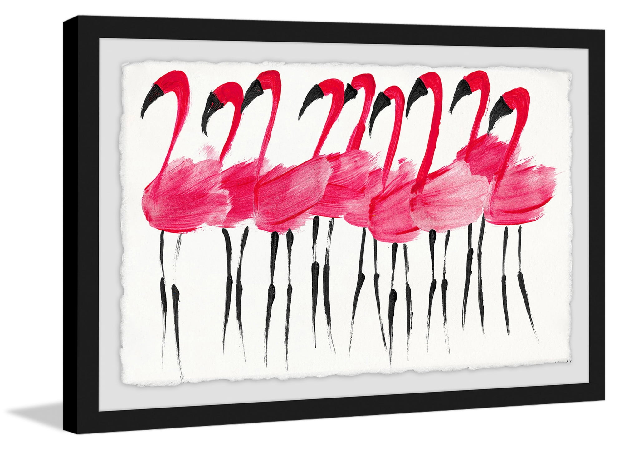 Fuschia Flamingo Framed Painting Print