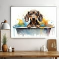 thumbnail image 3 of Dachshund Dog Canvas Bathroom Décor - Unique Bath Wall Decor - Modern Canvas Bathroom Wall Art - Room Decor - Bathroom Decorations - Restroom Sign - Wall decor living room, 3 of 4