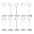 thumbnail image 1 of Unique Bargains 3.3 Inch Table Number Holder, 10 Pack Wire Photo Picture Place Card Seating Labels Heart Shape Clips, Silver Tone, 1 of 5
