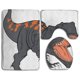 thumbnail image 1 of ABPHQTO Dinosaurio Tarbosaurus Dinosaurios enojados Juego de alfombras de baño de 3 piezas Alfombra de baño Alfombra de contorno y tapa de inodoro, 1 of 2
