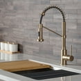 thumbnail image 3 of KRAUS® Bolden™ Commercial Style 2-Function Single Handle Pull-Down Kitchen Faucet in Brushed Gold, 3 of 14