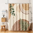 thumbnail image 4 of Inadays Shower Curtain Liner Mid Century Modern Navy Blue Boho Leaves Shower Heavy Duty Curtains Bathroom Decor Sets Waterproof with Hooks, 72x72in, 4 of 9
