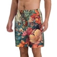 thumbnail image 2 of KLL Butterflies In Blooming Garden Men's Casual Summer Beach Shorts Hawaiian Shorts with Pockets-XX-Large, 2 of 5