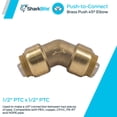 thumbnail image 2 of Conector de codo SharkBite de latón Push de 1/2" y 45° PEX, 2 of 5