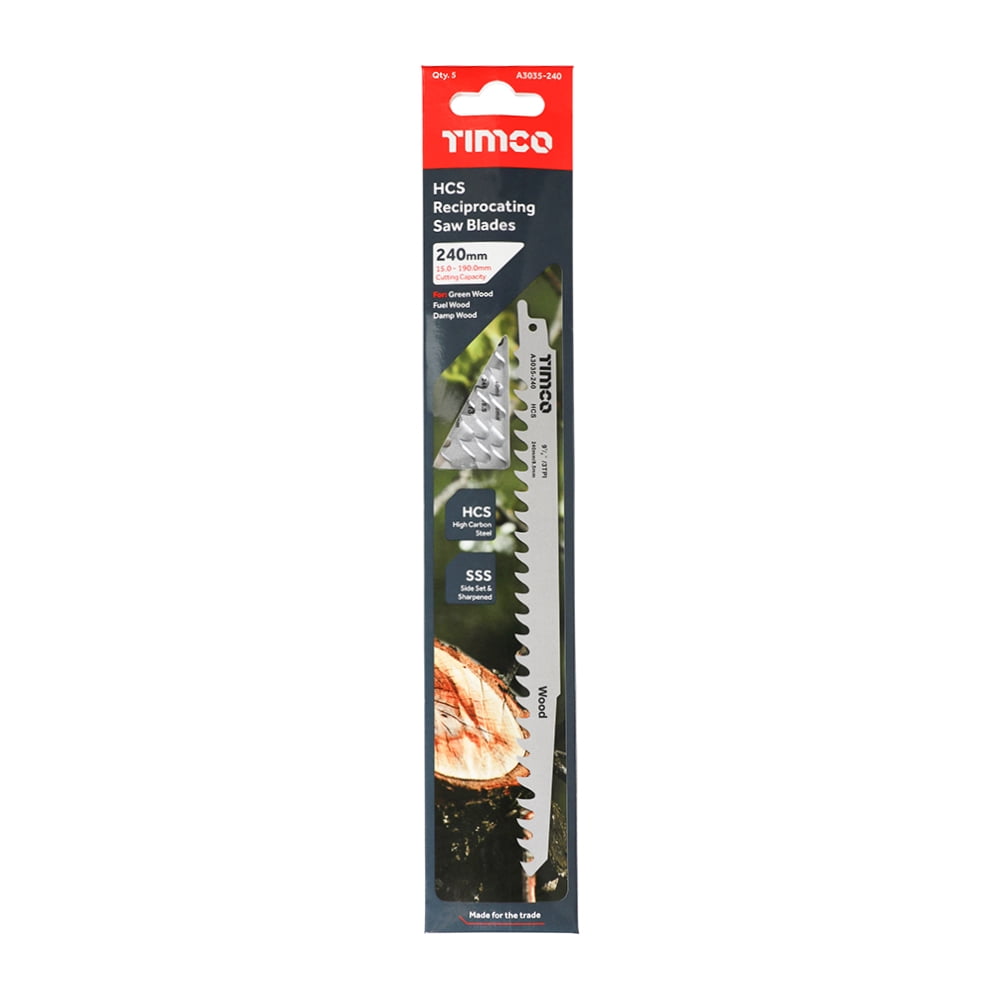 Timco - Reciprocating Saw Blades - Wood Cutting - High Carbon Steel (Size S1542K - 5 Pieces)