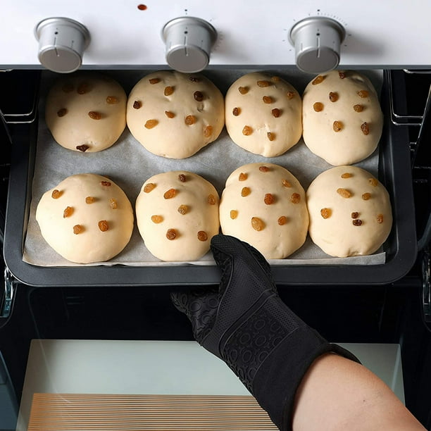 Gants de four - Gant de four en silicone résistant à la chaleur à 500  degrés - Gants de cuisson sans danger pour les aliments pour cuisiner dans  la cuisine avec doublure