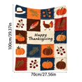 thumbnail image 2 of Thanksgiving Throw Blanket, Happy Thanksgiving Turkey Pumpkin Pilgrim Hat Patchwork Print Soft Flannel Fleece Blanket, Warm Cozy Fall Blanket for Couch Bed Sofa, Holiday Gift, 2 of 3