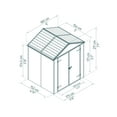 thumbnail image 4 of Canopia by Palram Rubicon Storage Shed, 6' x 5' x 6', Gray, 4 of 13
