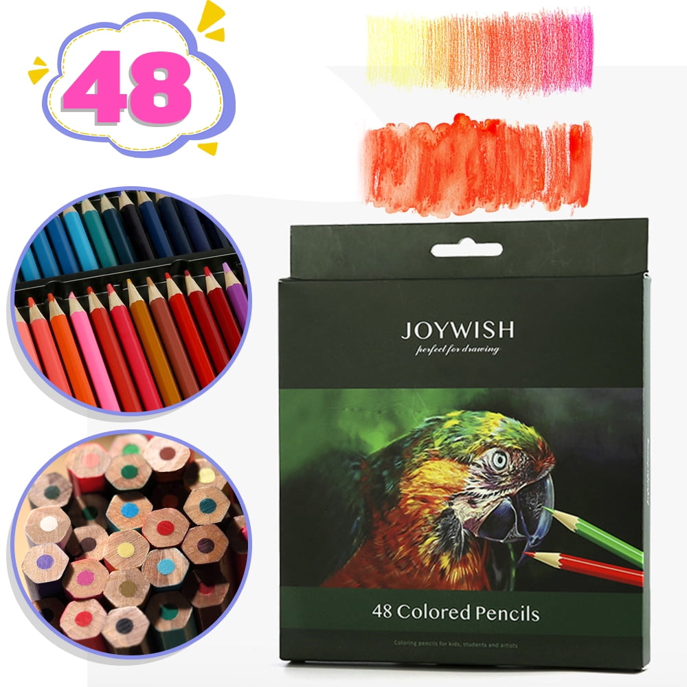 Dosaele 48 Colored Pencil WaterSoluble Set Smudgeable Pigments With
