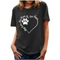 thumbnail image 1 of Fiudx Ofertas y Liquidaciones Camiseta de Manga Corta Estampada con Cuello Redondo a La Moda para Mujer, Camisetas Holgadas Informales, 1 of 3