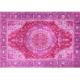thumbnail image 1 of Ahgly Company Machine Washable Indoor Rectangle Medallion Pink Traditional Area Rugs, 5' x 7', 1 of 4