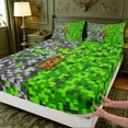 thumbnail image 4 of meiyoeat Vintage Game Pixel Print Bed Sheets For Boys,Initial Letter T Monogram Full Size Sheets,4 Pieces,1 Flat Sheet,1 Fitted Sheet and 2 Pillowcases, 4 of 6