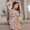 thumbnail image 3 of Disketp Colorful Donuts para Camisón Corto de Manga Corta para Mujeres, Camisón Cómodo con Escote Redondo, Bonito y Confortable, 3 of 6