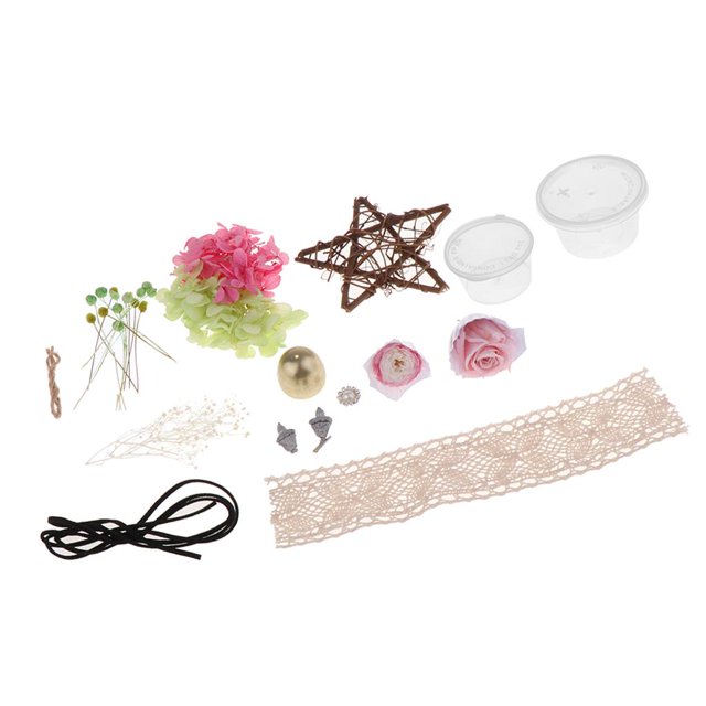 Estrella De Mimbre De Ratán Natural Deshidratada, Flores Artificiales, Cinta, De Hallazgos 4 Para Elaborar, Y Crear Rosa claro Sunnimix Kits de flores de rosa eterna de bricolaje