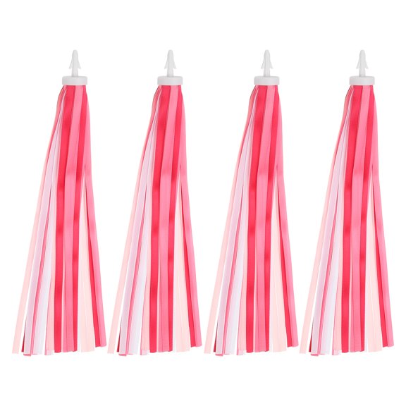 Uxcell Bike Streamers 4 Pack Bike Tassels Scooter Handlebar Streamers Pink/White