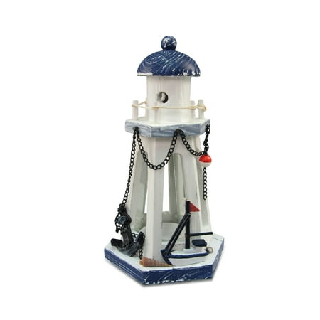 Lighthouse Party Supplies CoTa Global Wooden Lighthouse Candle Lantern Holder, 5 inches Handcrafted and Handpainted for Home, Office, School Nautical Beach Theme Decoration - Decorative Candle Lanterns ()