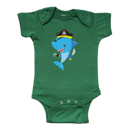 

Inktastic Pirate Shark Shark Wearing Pirate Hat Blue Shark Gift Baby Boy or Baby Girl Bodysuit